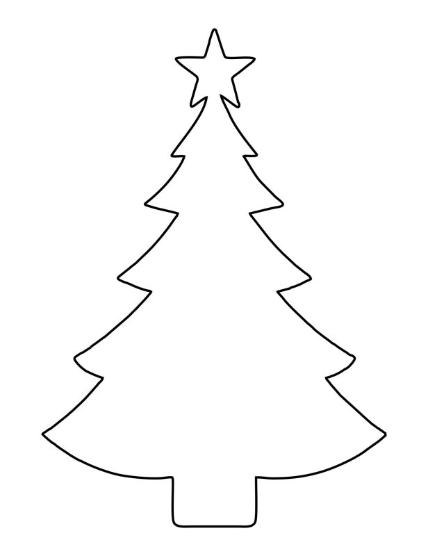 Елочка трафарет для вырезания