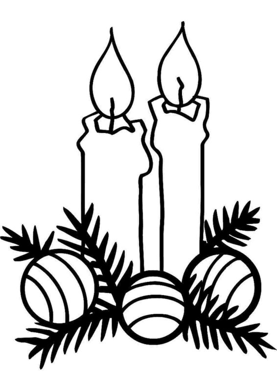 Раскраски новогодние свечи для детей