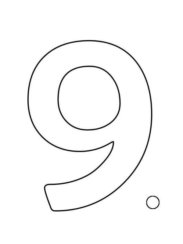 Цифра 9 трафарет