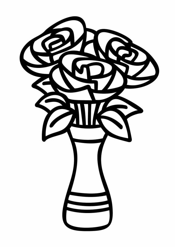 Трафарет букет цветов