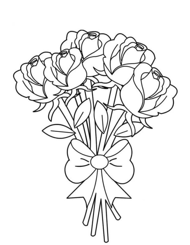 Раскраска букет цветов