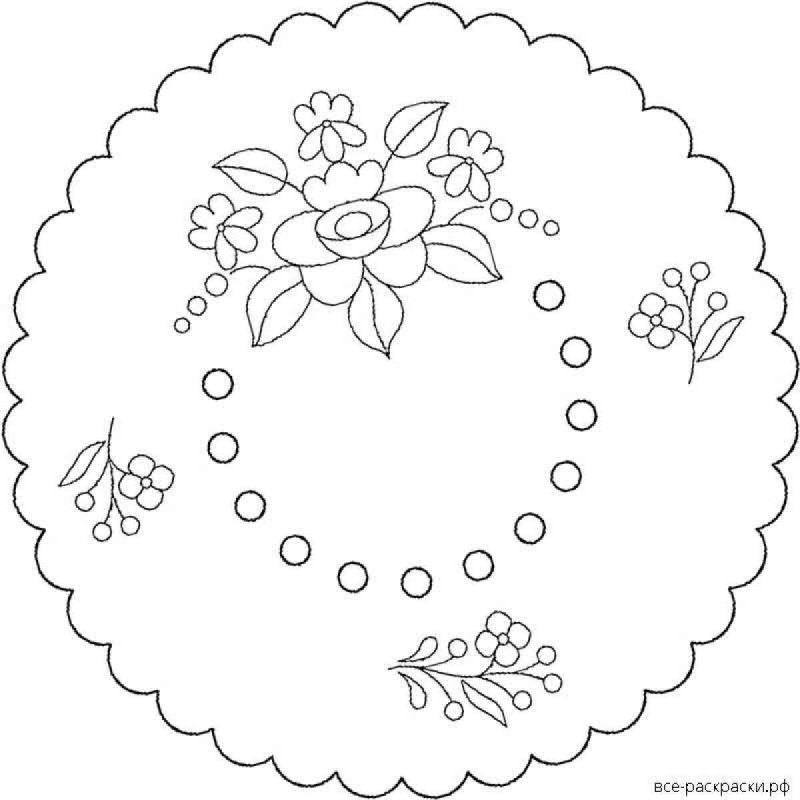 Тарелка Гжель раскраска