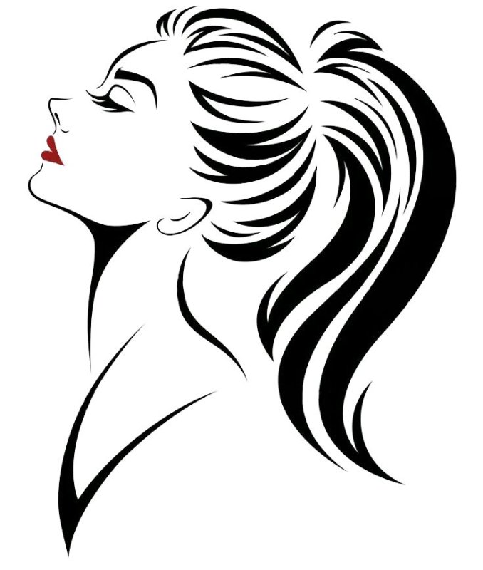 Силуэт женского лица в профиль