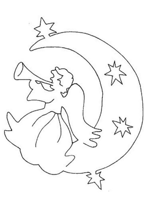 Украшения на окна на новый год трафареты ангелы