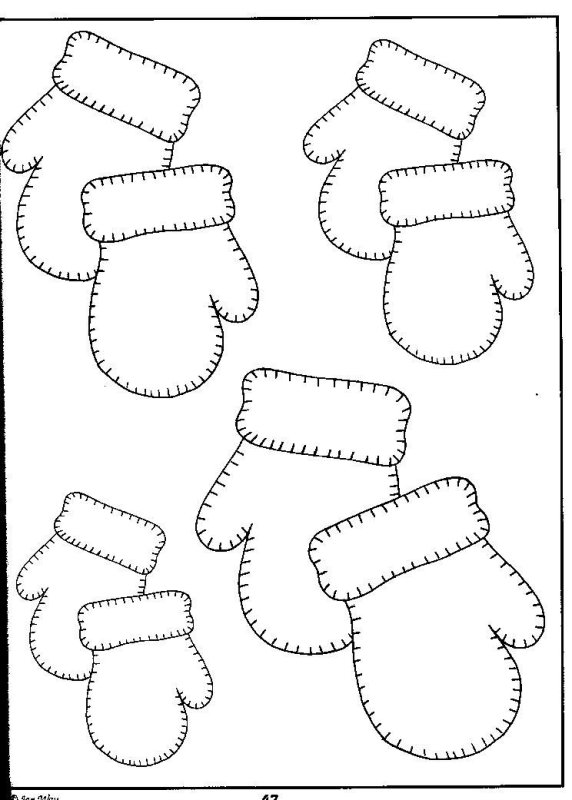 Новогодняя аппликация шаблон