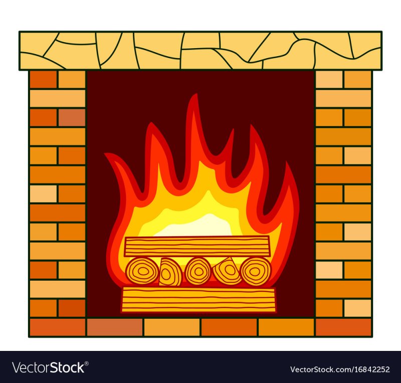 Рисунок кирпичного камина