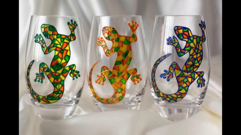 Витражная роспись на посуде