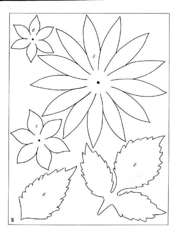 Цветы шаблон для аппликации