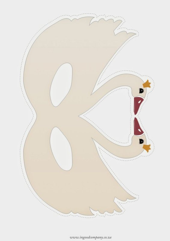 Маска лебедя для детей