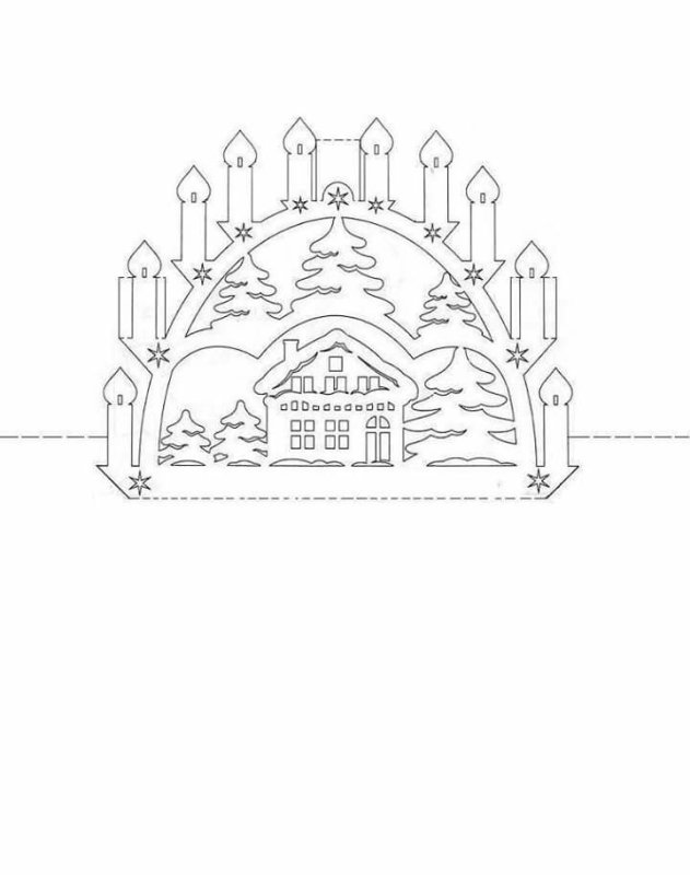 Киригами новый год схемы