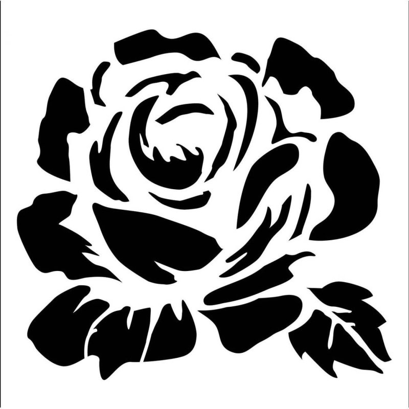 Трафаретная роза