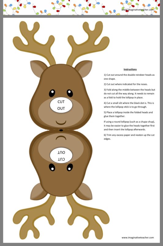 Олени Чупа Чупс трафарет