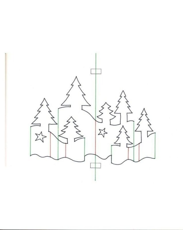 Схема объемной открытки к новому году