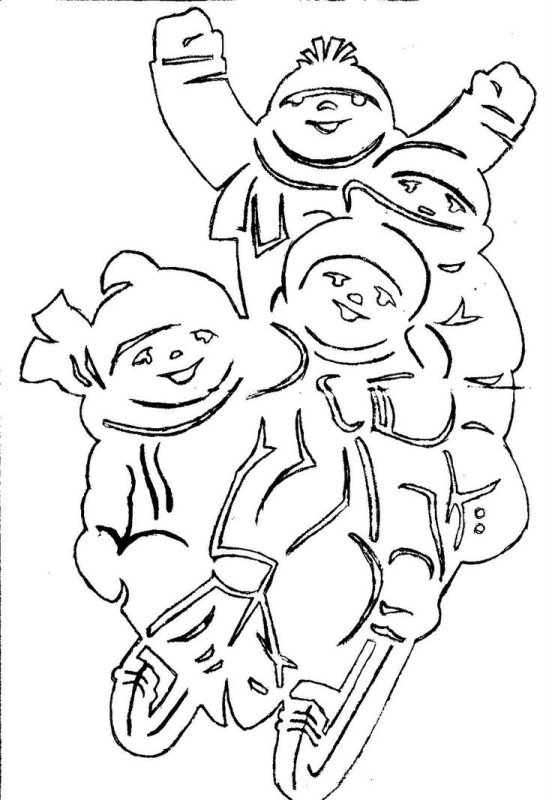 Вытынанки на окна дети зимой