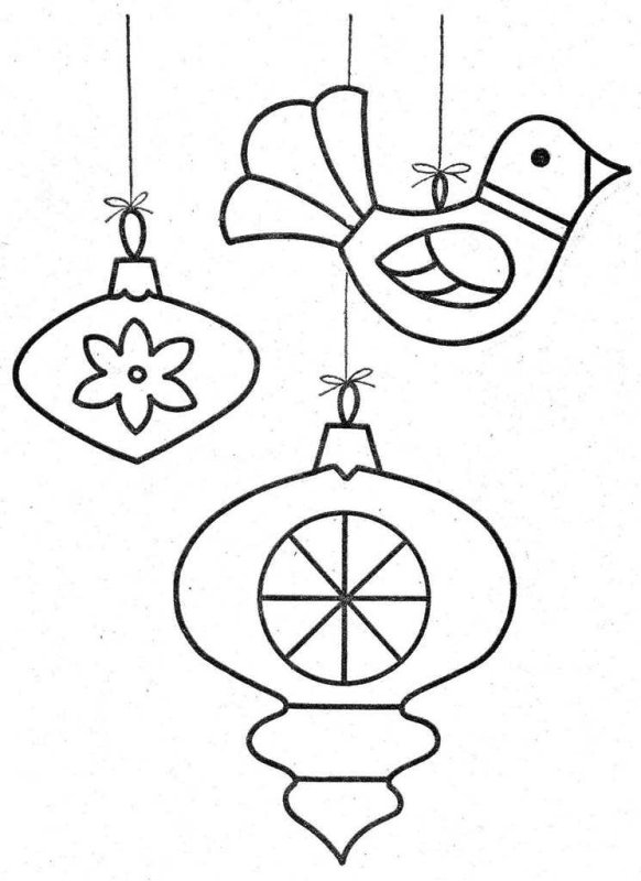 Раскраска новогодние игрушки