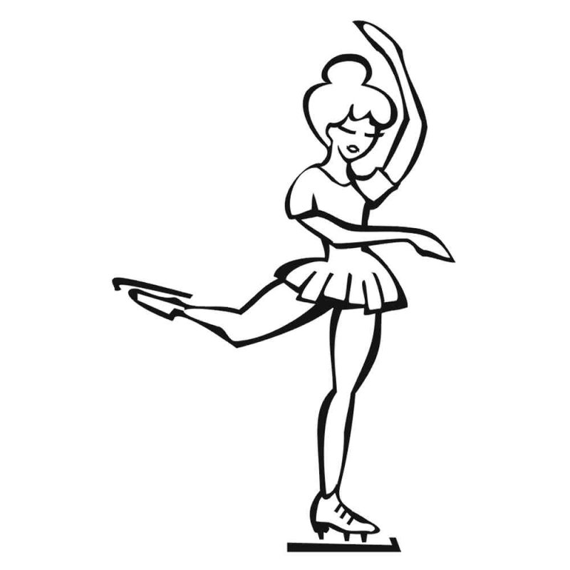 Фигуристка раскраска для детей
