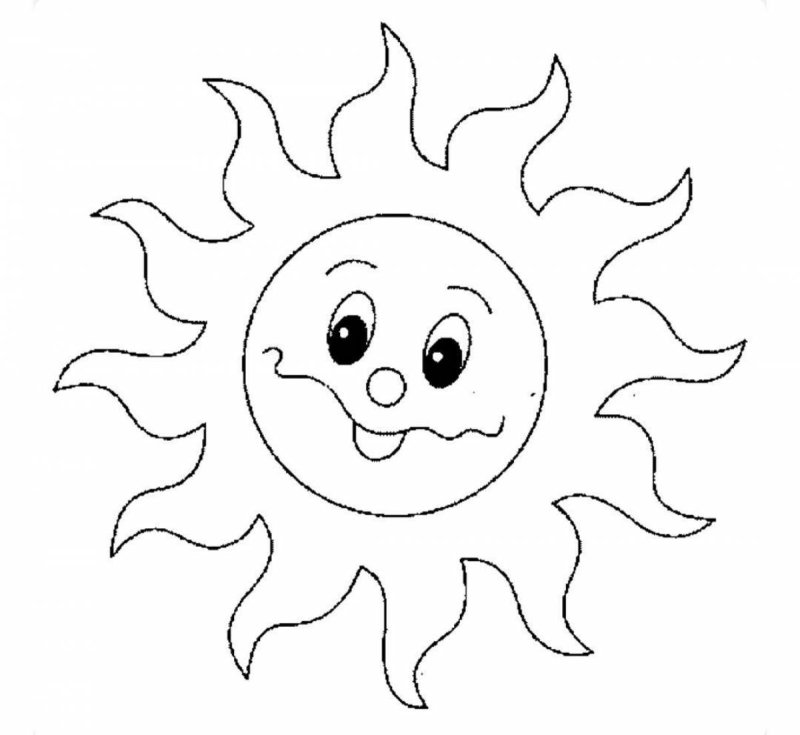 Солнышко картинка раскраска