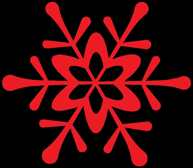 Красные снежинки на белом фоне