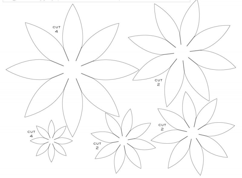 Цветы трафарет для вырезания