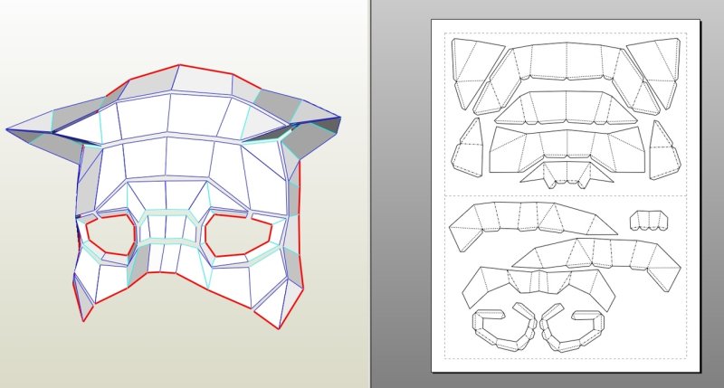 Паперкрасхема маски волка