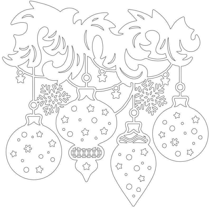 Трафареты на окна новогодние