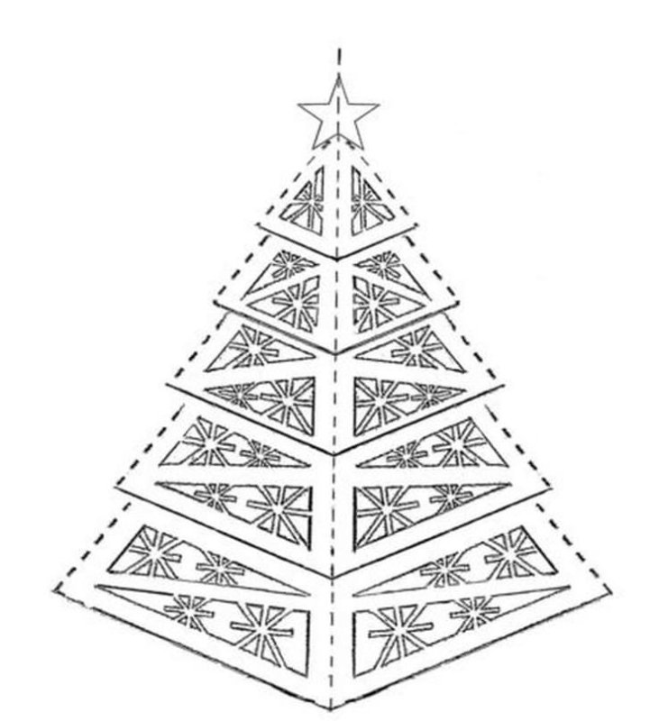 Чертеж объемной елки