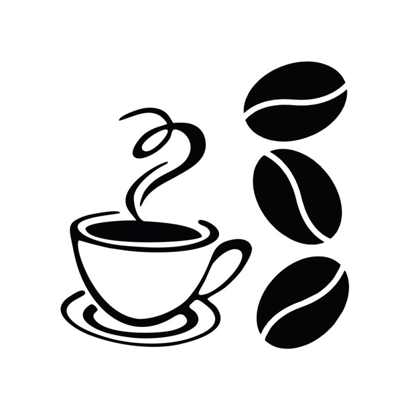Трафарет кофейного зерна
