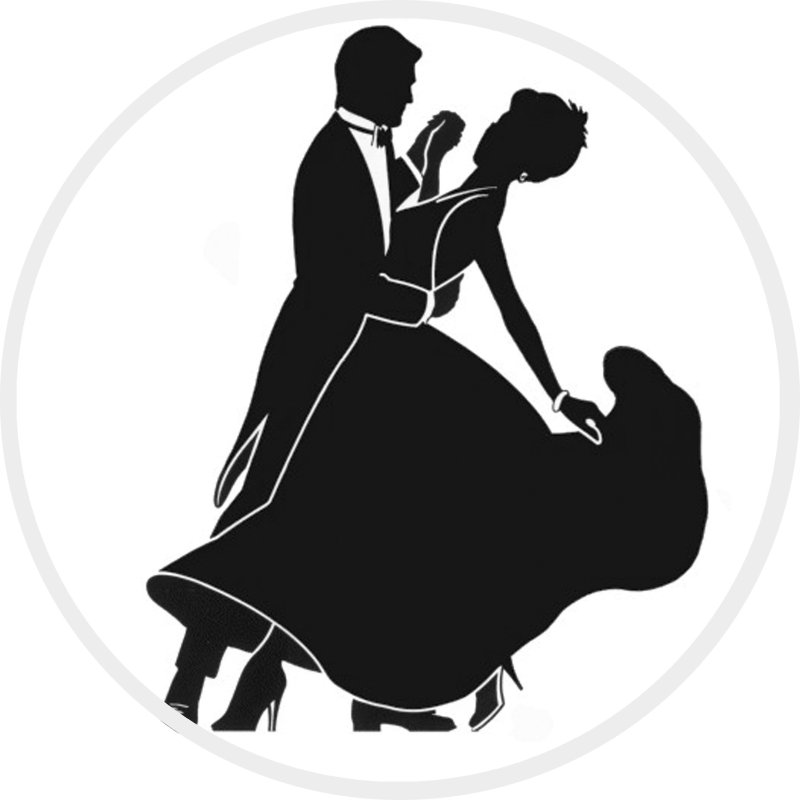 Силуэты танцующих пар на балу