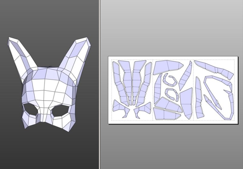 Паперкрафт 3д маска Доберман