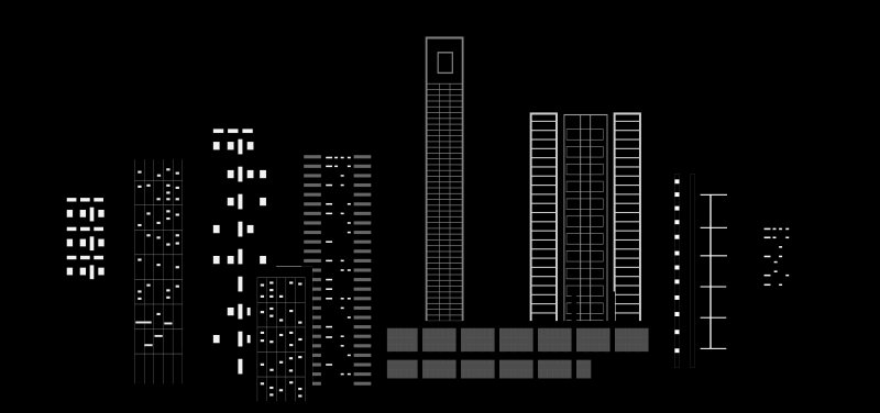 Силуэт небоскребов