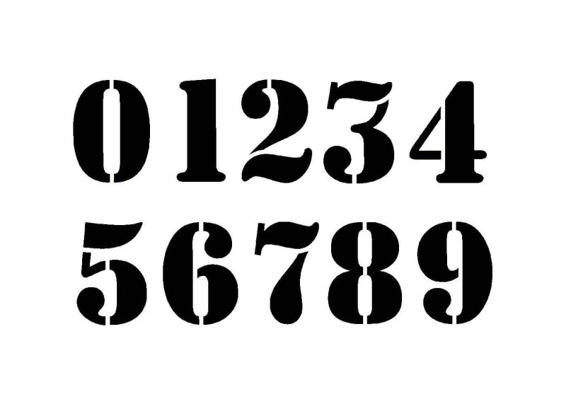 Шрифт цифры трафарет