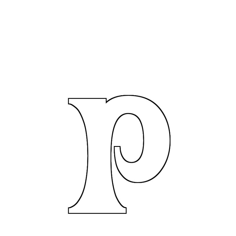 Буква р трафарет
