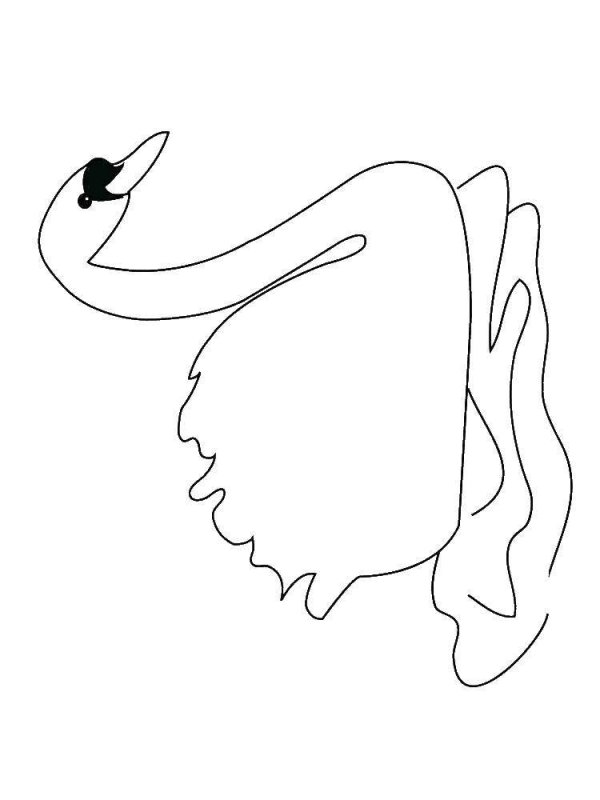 Лебедь раскраска для детей