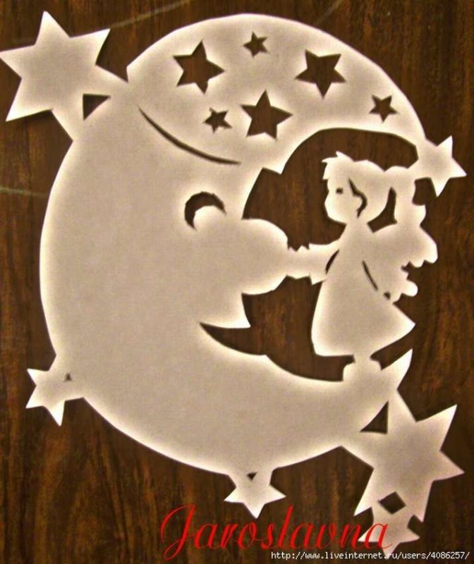 Месяц новогодний для вырезания