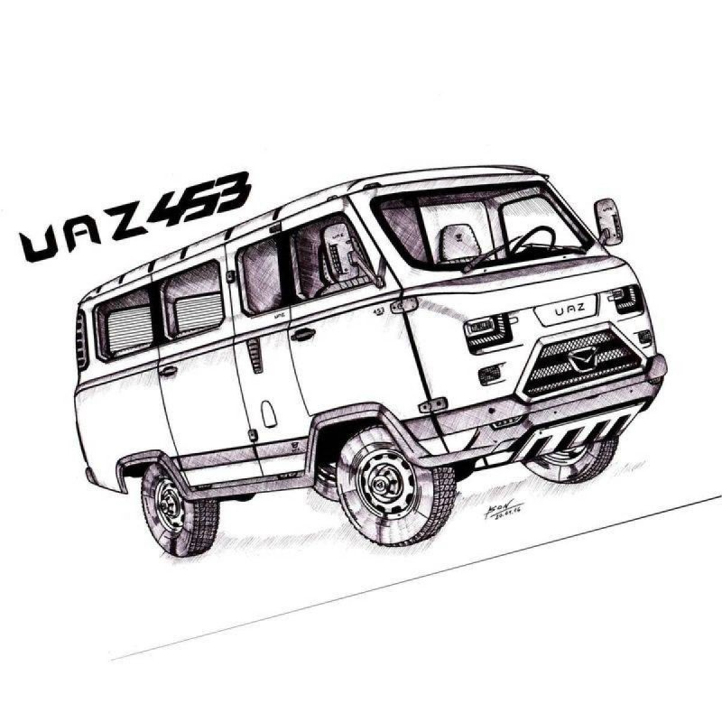 УАЗ 452 Буханка раскраска
