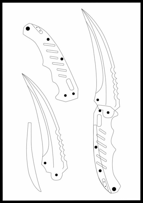 Флип кнайф КС го чертёж