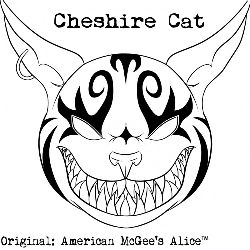 Чеширский кот трафарет