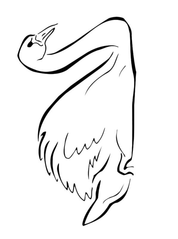 Лебедь силуэт