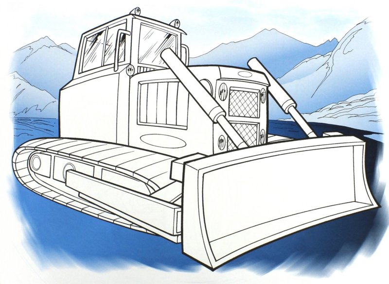 Снегоуборочная машина раскраска