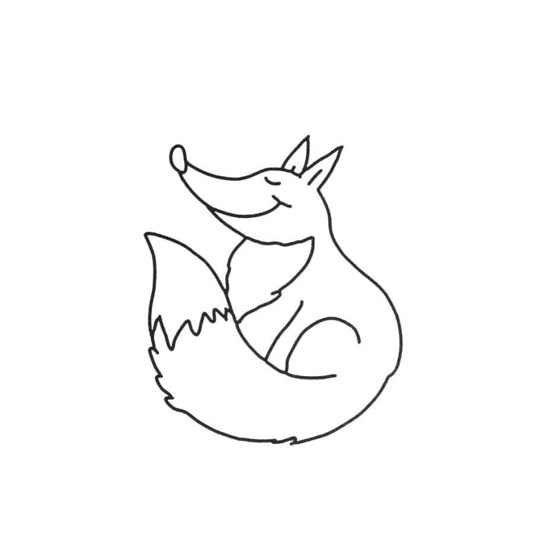 Лиса рисунок контур