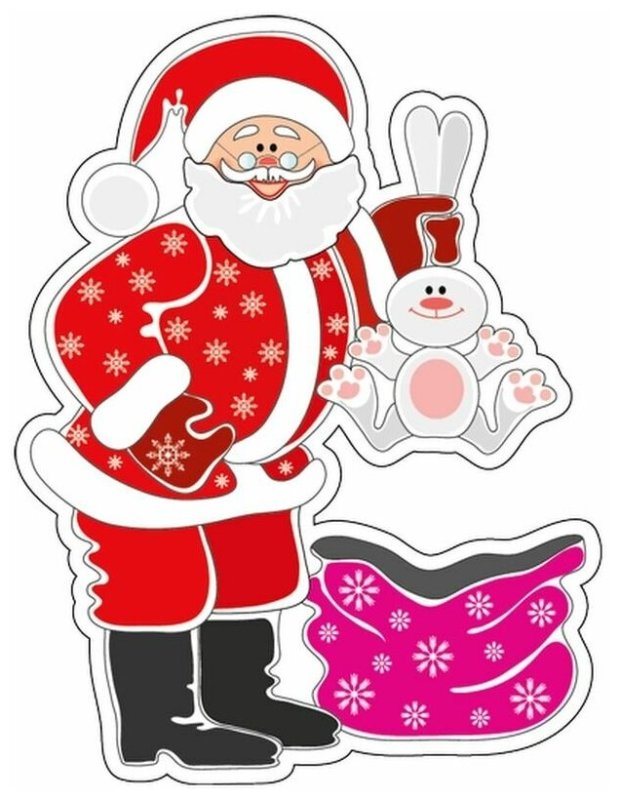 Наклейка на окно дед Мороз