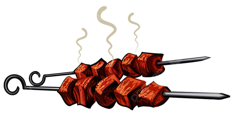 Шашлык на белом фоне