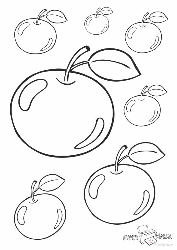 Яблоко трафарет
