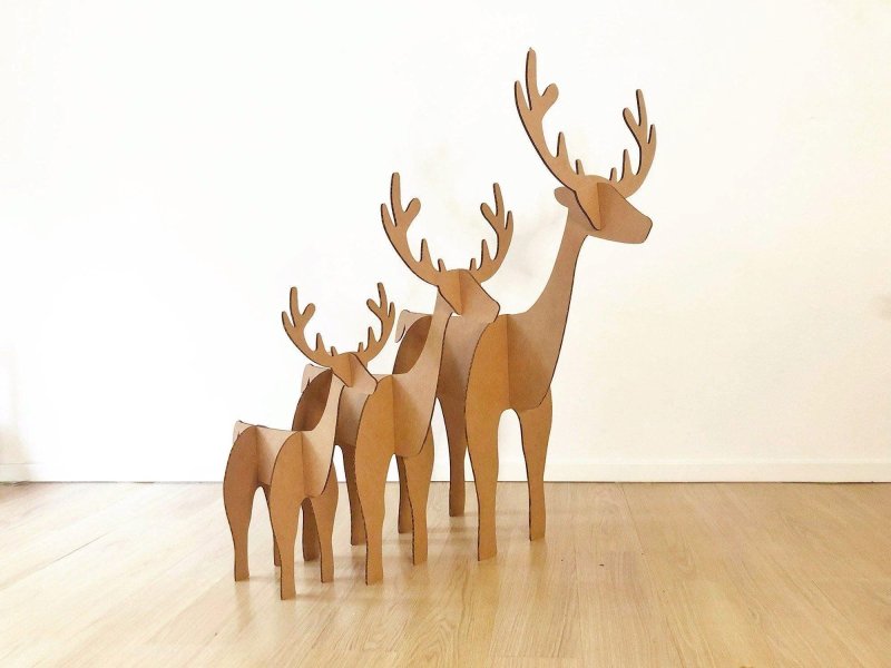 Фигурка оленя из картона
