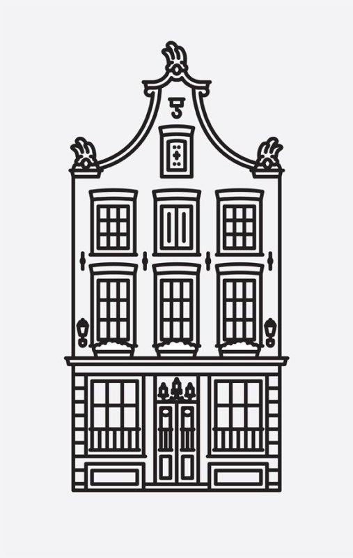 Голландские домики трафарет