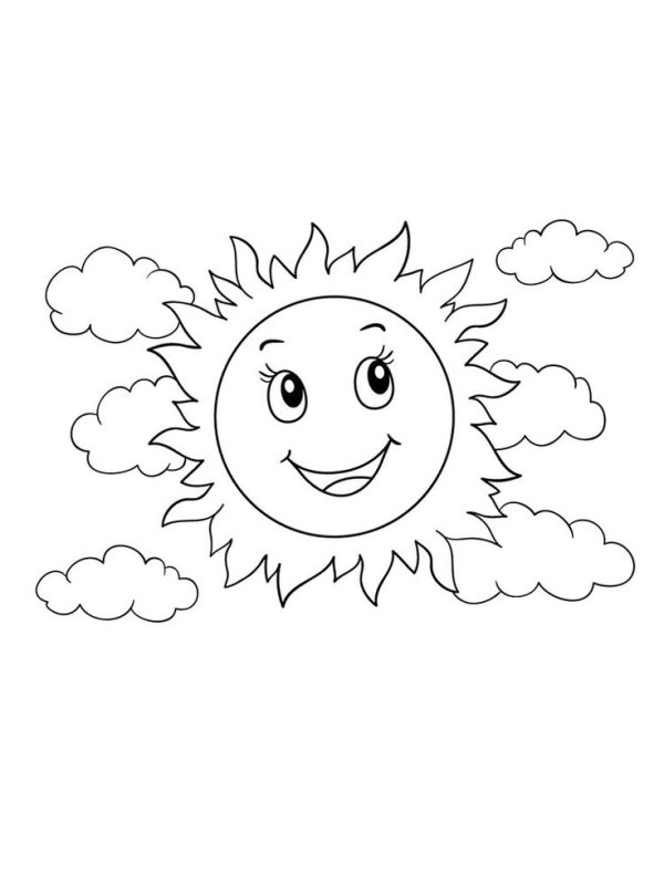 Солнышко картинка раскраска