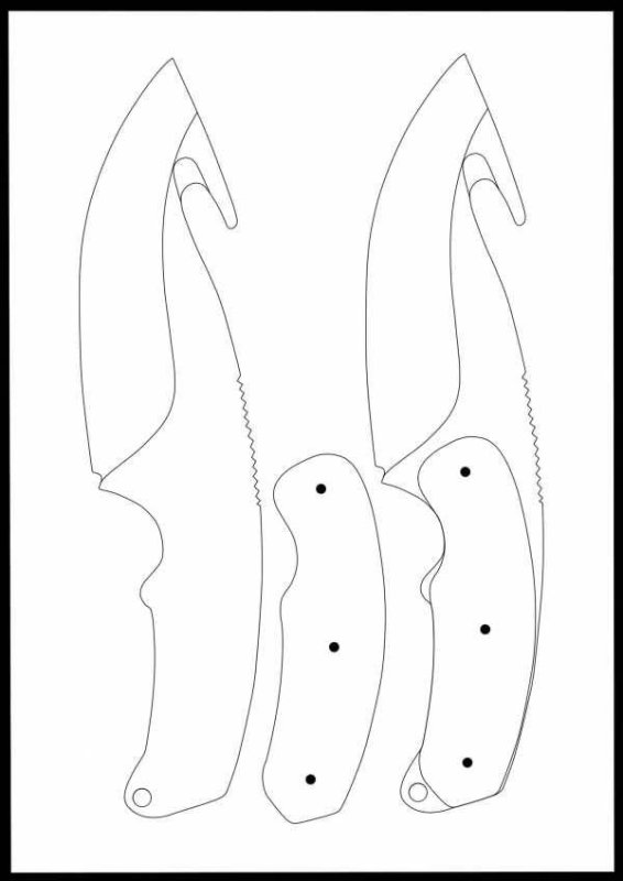 Охотничий нож КС го чертеж