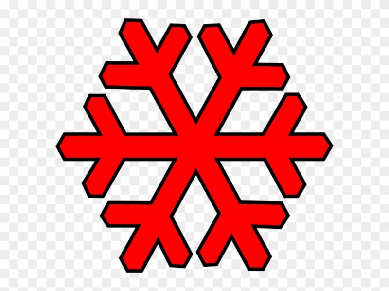 Снежинки красного цвета