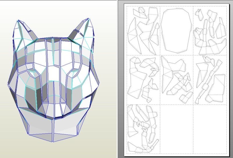 Паперкрафт 3д маска Доберман