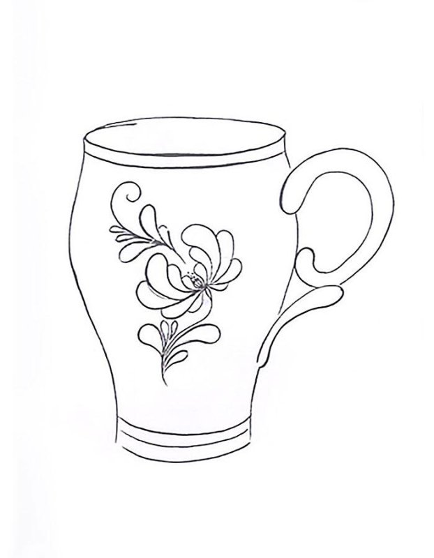 Гжель раскраска для детей